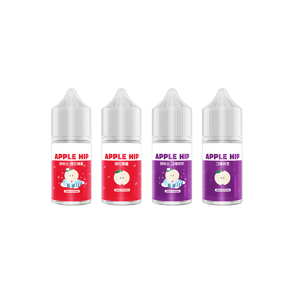★5+1★ [무니코틴] APPLE HIP 애플힙 4가지 맛 입호흡 액상 30ml